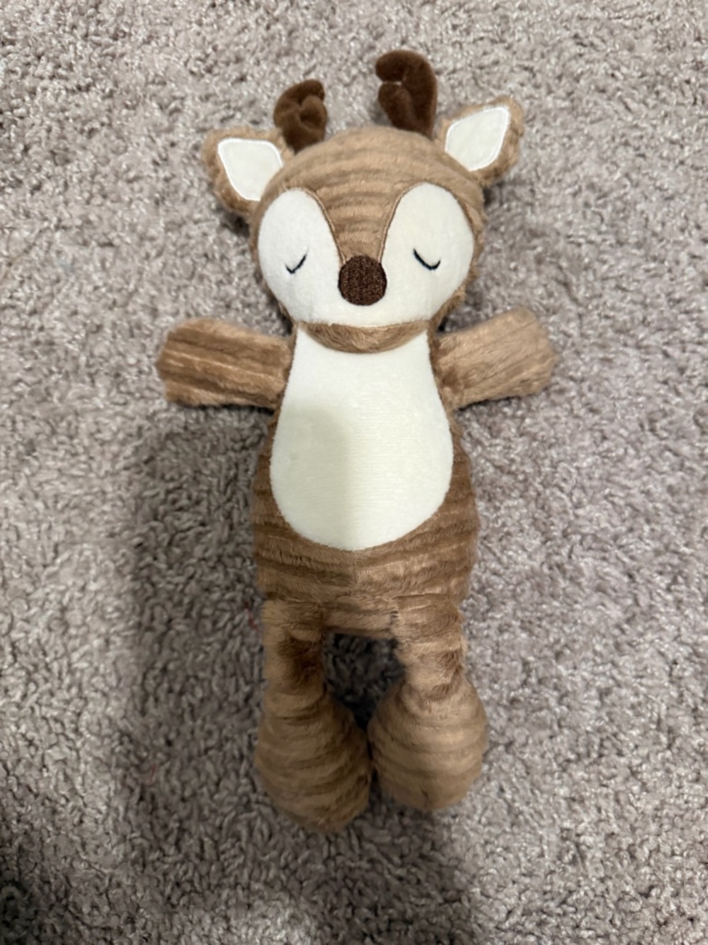 Plush Brown Deer Stuffed Animal with Cream Belly
